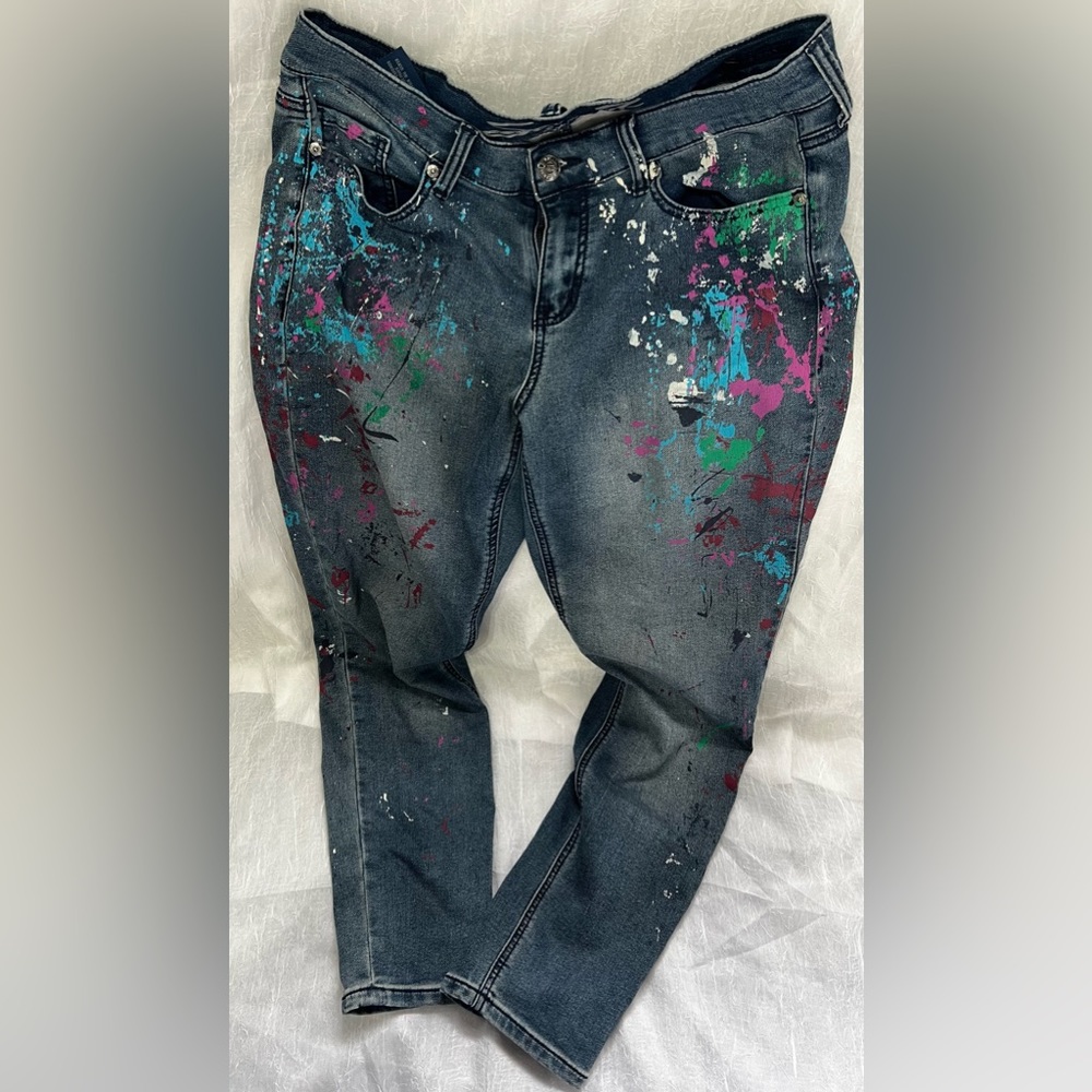 Seven7 paint splatter jeans size 12